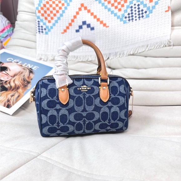 Coach Handbags - NWT Coach Outlet Mini Rowan Crossbody Bag In Signature Denim